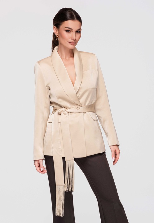 Sacou LARICA OW-BLZB-0115, Bej deschis