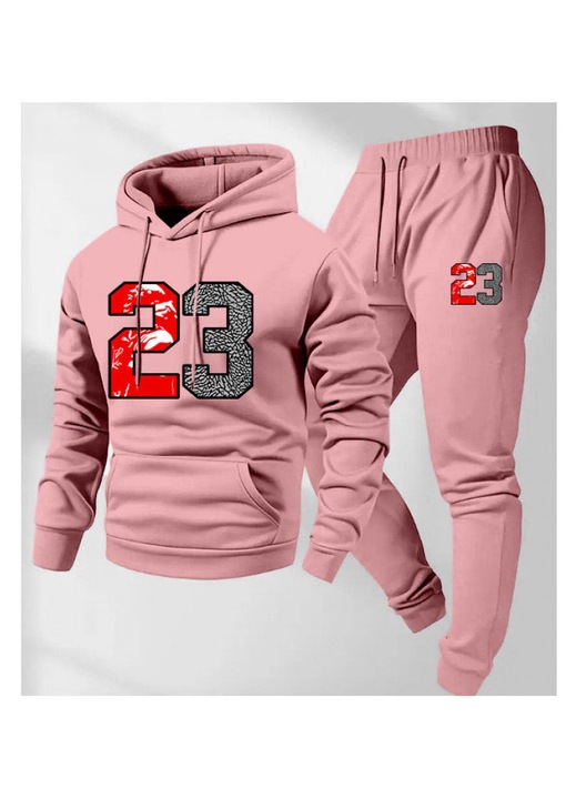Set de trening din 2 piese pentru barbati, roz