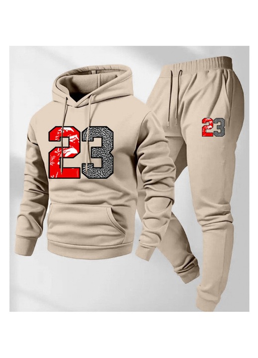 Set de trening din 2 piese pentru barbati, bej