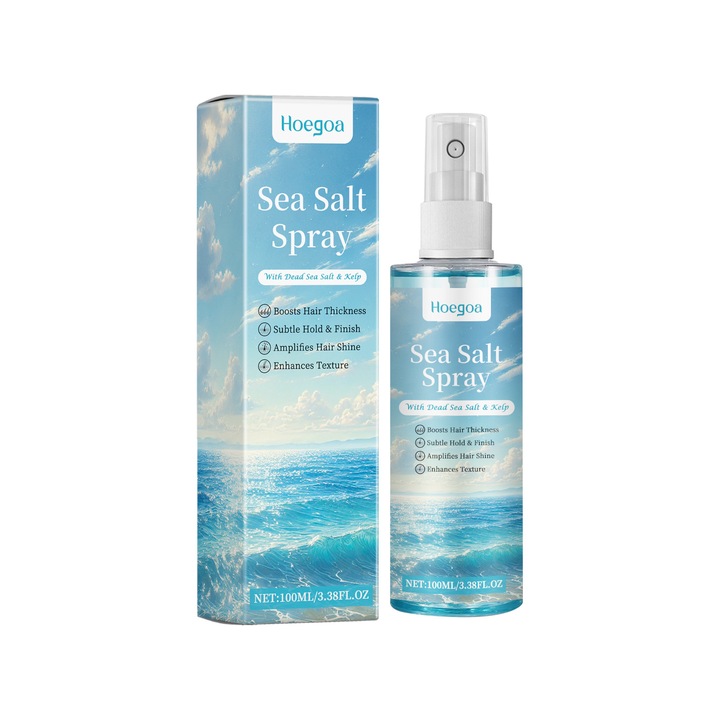 Spray texturizant cu sare de mare Hoegoa 100ml, volum si finisaj mat, pentru valuri de plaja