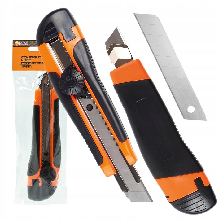 Tapétavágó, Polax, 18 mm, műanyag/gumi, zárrendszerrel, cserélhető penge