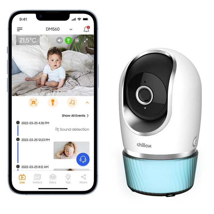 Chillax DM560 Candle Wifi PTZ Baby kamera Care App-el