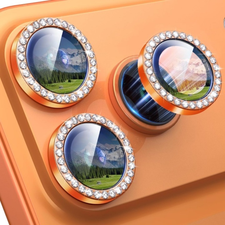 Folie protectie camera, 4 bucati, sticla temperata 9H, transparent, pentru iPhone 17 Pro Max/17 Pro