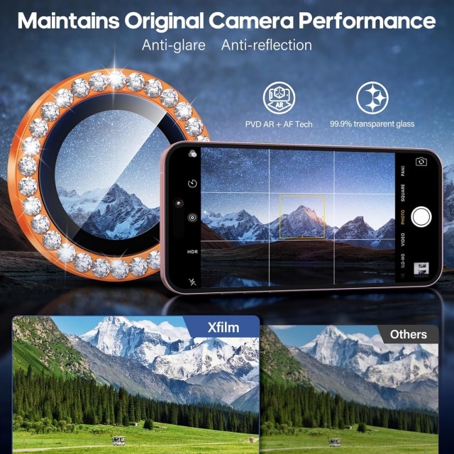 Folie protectie camera, 4 bucati, sticla temperata 9H, transparent, pentru iPhone 17 Pro Max/17 Pro