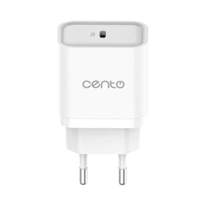 Incarcator Retea, CENTO P219 (GaN) Alb 35W TipC (Fara Cablu), Universal, Design Compact, Protectii Multiple