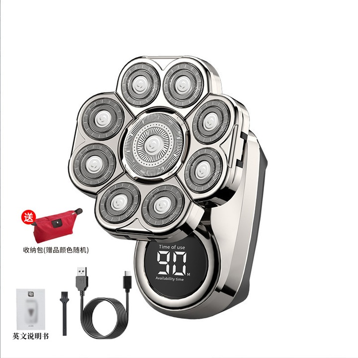 Aparat de ras electric, LED, detasabil, waterproof, argintiu, 500mAh-800mAh