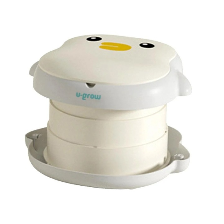 Olita portabila si pliabila U-Grow, 1 - 6 ani, Margini Rotunjite, Baza antiderapanta, Usor de Curatat, Alba