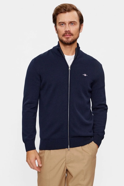 Мъжка жилетка Gant, памук, тъмносиня, Тъмносин