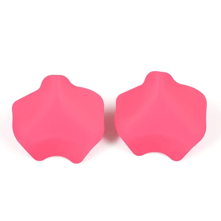 Cercei moderni roz intens cu design minimalist