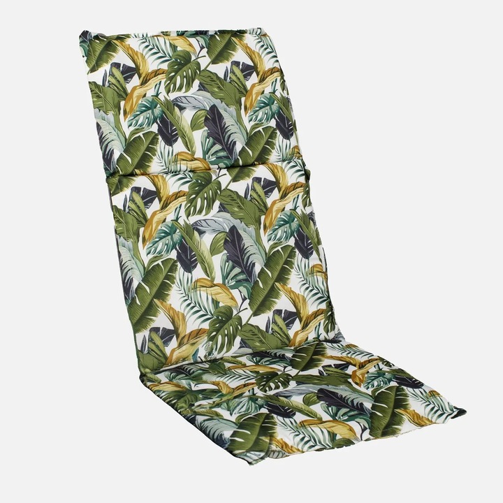 Perna pentru scaun cu spătar înalt, alb cu frunze verzi, 120x45cm