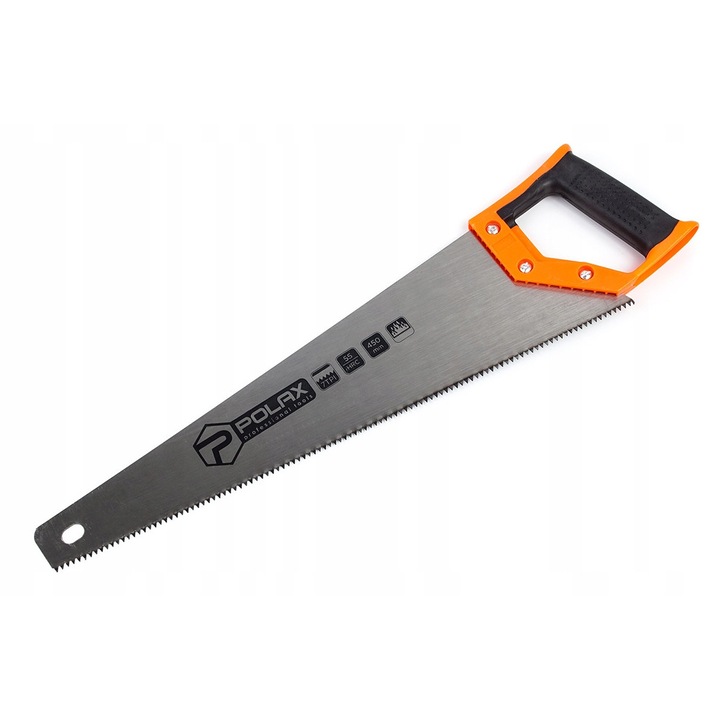 Fierastrau manual pentru lemn Polax, lama 450 mm, dinti caliti, maner ergonomic