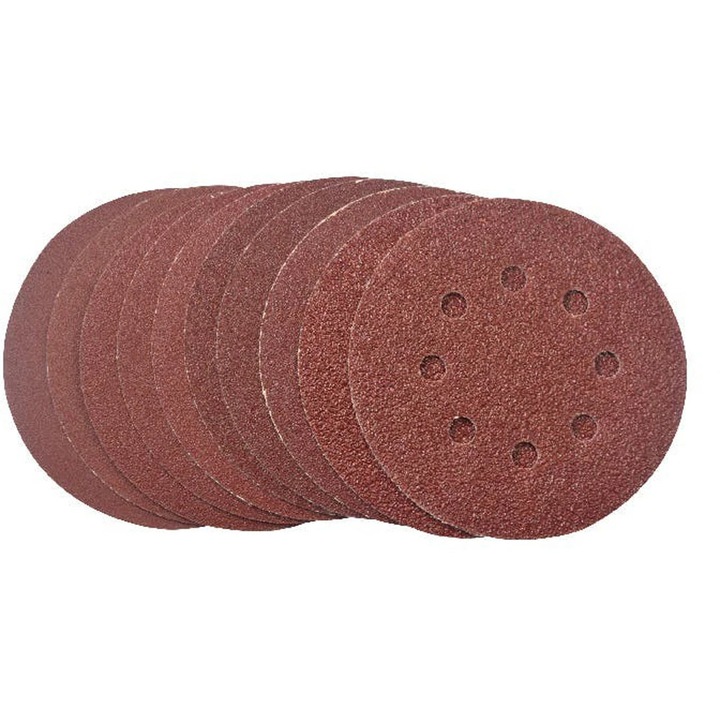 Set foi slefuire MAC ALLISTER, 10 bucati, 125 mm, perforate