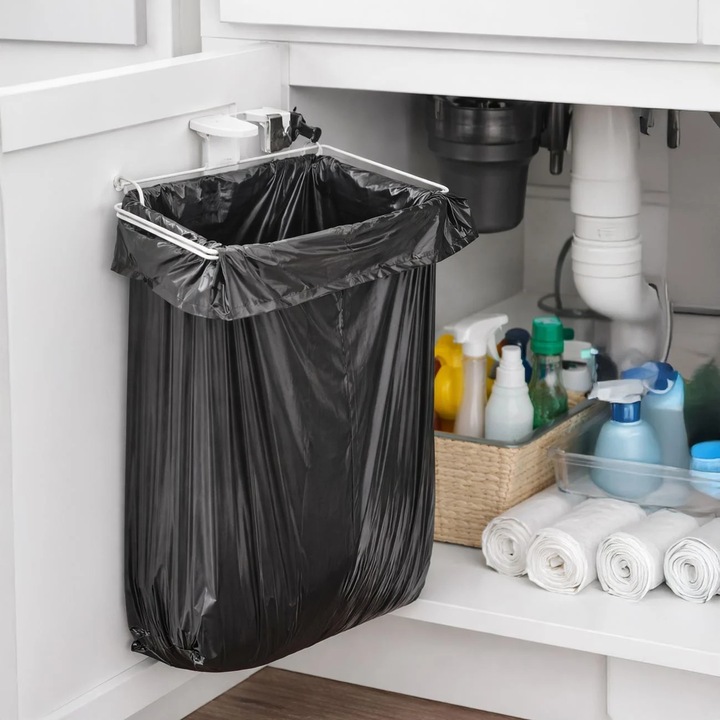 Suport Metalic Alb Saci Menajeri pentru Dulap 23, 5x14, 5x4, 5cm