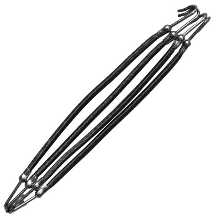 Elastice de par profesionale cu 2 carlige, PRIMA, 4 bucati/set