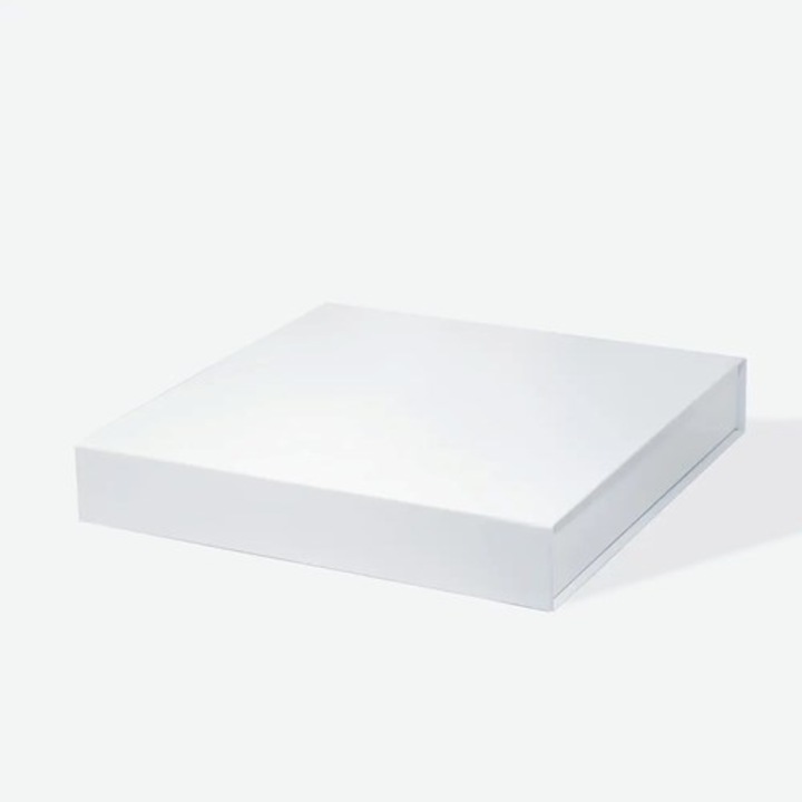 Cutie magnetica pentru cadouri, patrata, 305x305x51 mm, Alb, joasa