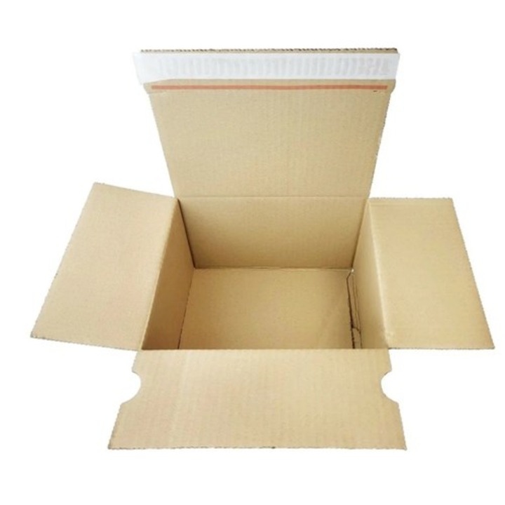 Set 10, Cutie carton NEOPAK de expediere, cu fund automat, 220x190x120 mm, Maro natural, fara adeziv