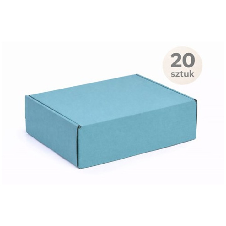 Set 20, Cutie carton stantata NEOPAK, pentru ambalare si expediere, 330x250x100 mm, Verde salvie, Gramaj 400 g/m², constructie FEFCO 427
