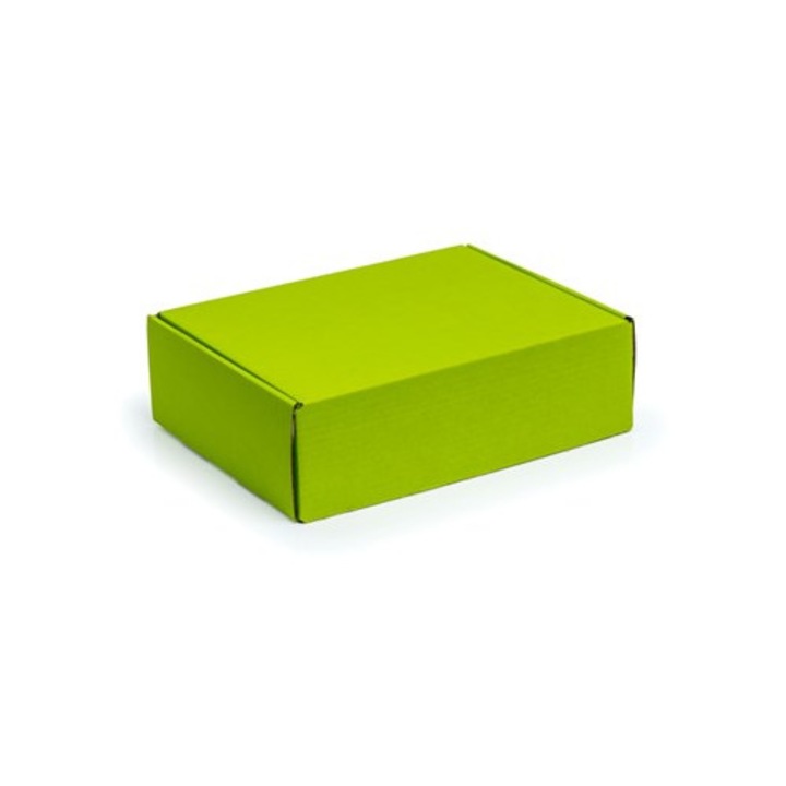 Cutie carton NEOPAK, de livrare, tip stantat, 330x250x100 mm, Verde lime, autoformabila