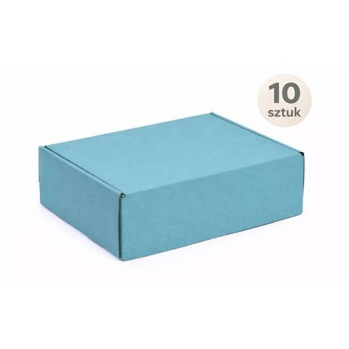Set 10, Cutie carton NEOPAK, pentru livrare, tip FEFCO 427, 330x250x100 mm, verde salvie, gramaj 400 g/m²