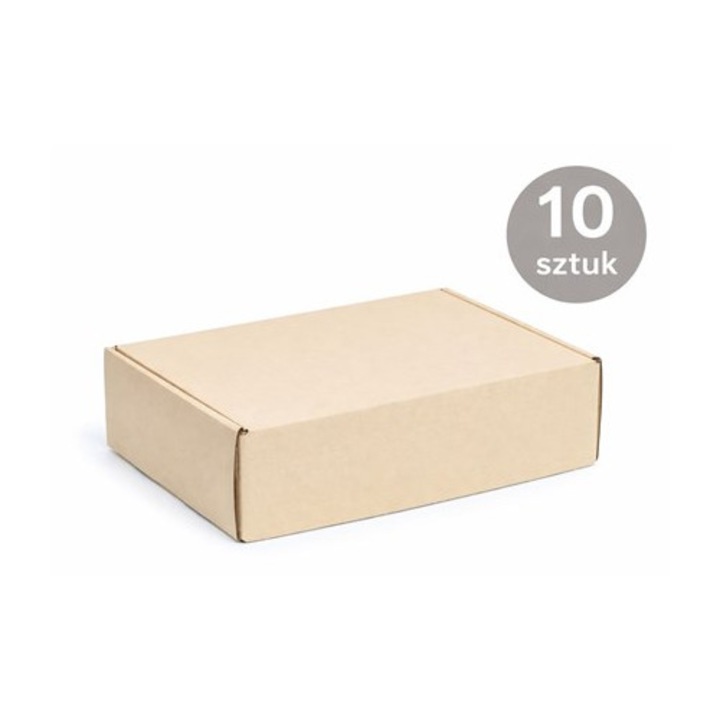 Set 10 Cutie carton autoformare NEOPAK, 330x250x100 mm, Ivore, carton ondulat 3 straturi, 400 g/m², cu autoinchidere