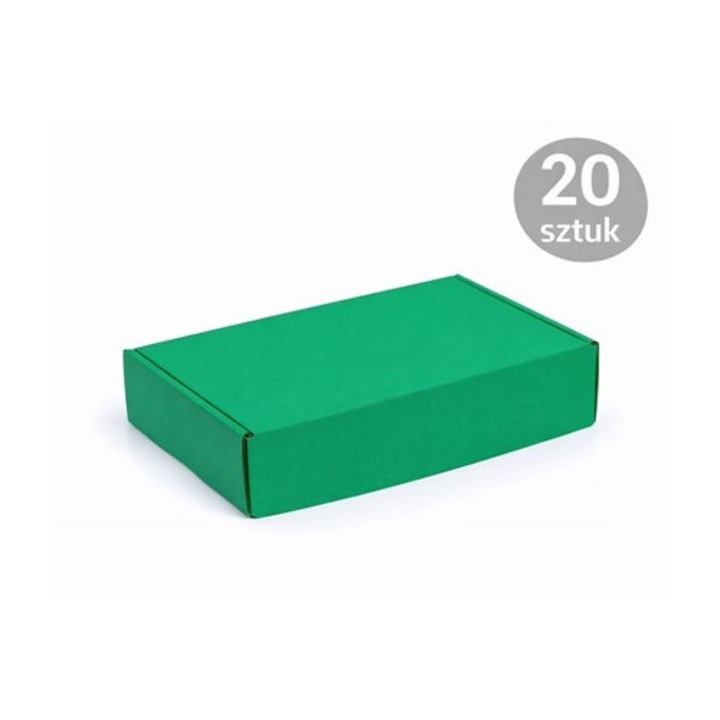 Set 20, Cutie carton NEOPAK decorativa, FEFCO 427, 330x250x100 mm, Verde, fara banda adeziva