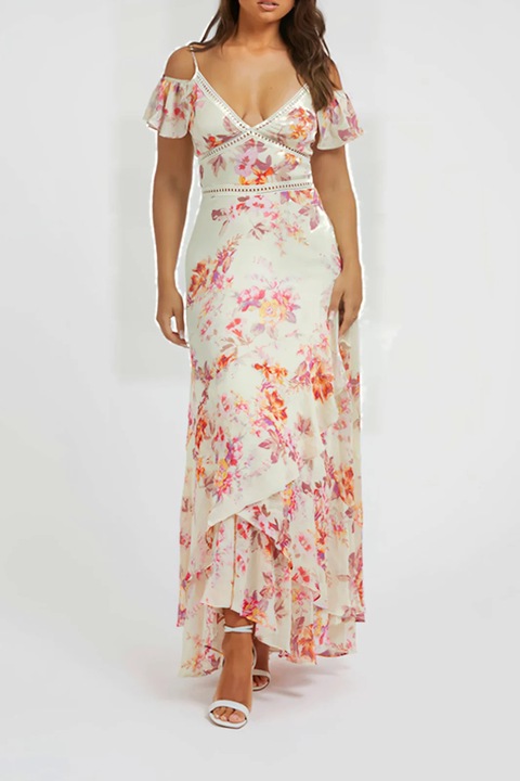 Rochie maxi Guess W3YK0Q, Crem