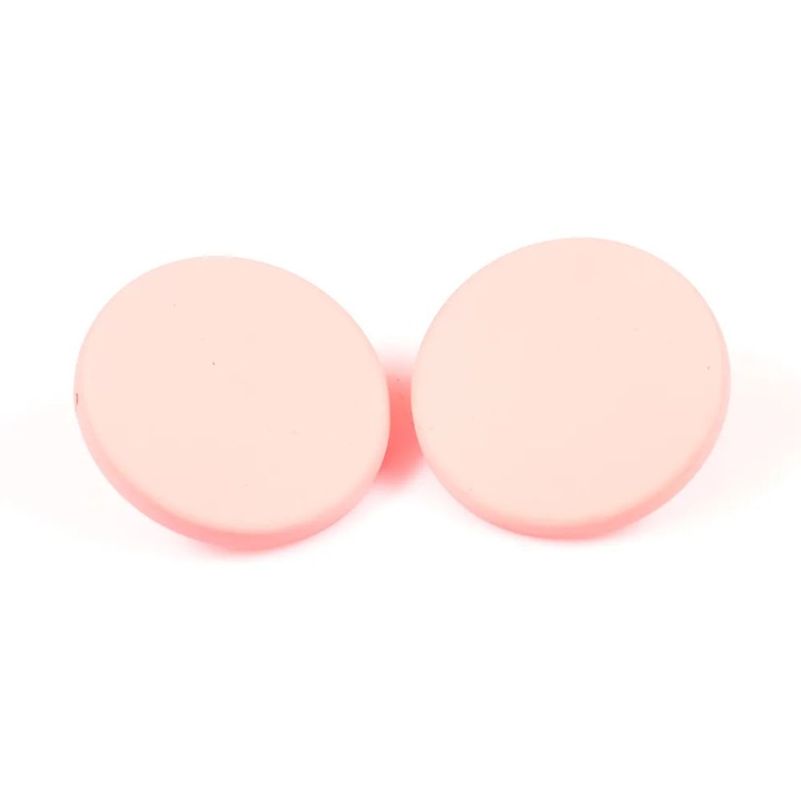 Cercei rotunzi roz pastel cu design minimalist