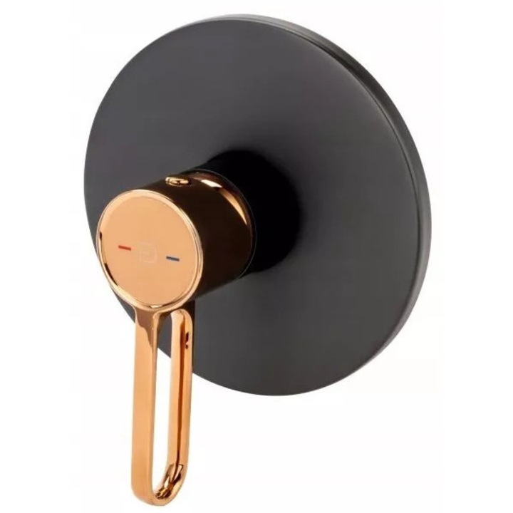 FDesign Zaffiro FD1-ZFR-7PA-25 vezérlőegység, 1/2'', falon kívüli, 1 kimenet 1/2'', szeleppel együtt, matt, fekete / réz