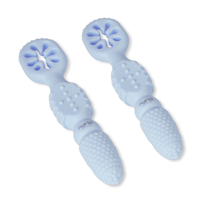 Lingurita de antrenament din silicon pentru bebelusi Nurio, Albastru