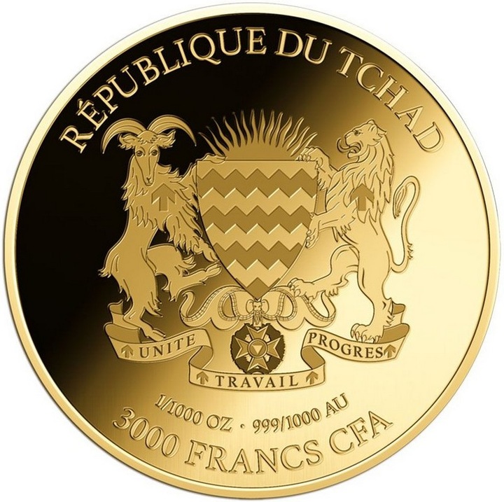 Moneda din Aur 24k Anul Sarpelui - 3000 franci CFA 1\1000 oz