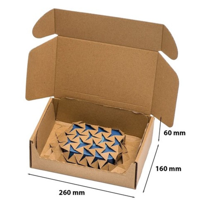 Set 20, Cutie cartonata NEOPAK, cu insert de protectie, F427, 220x140x60 mm, maro natural, inchidere fara banda adeziva