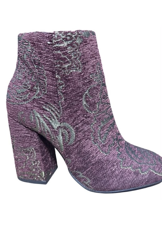 Botine dama OB, rosii, piele ecologica, marime 35 EU