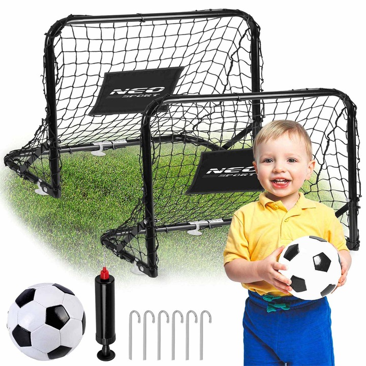 Комплект 2 футболни врати Neo-Sport компактни, леки, 60x45x25см, сини