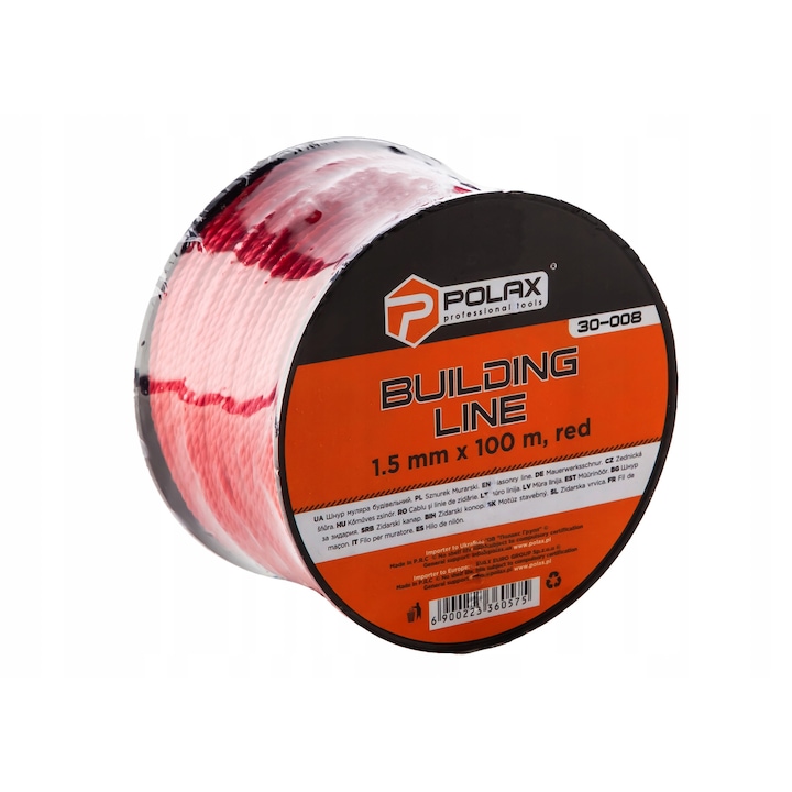 Зидарски канап, 1,5 мм x 100 м, червен, Polax