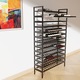 MetaloPro Amarone Raft Vinuri Metalic Extensibil 156 Sticle 170x100x30cm Negru Mat