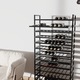 MetaloPro Raft Vinuri Amarone pentru 117 Sticle, Suport Metalic Extensibil cu Sertare Glisante, Design Industrial Modern pentru Pivnita, Bucatarie, Restaurant, 170x80x30 cm, Negru Mat