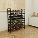 MetaloPro Jerez Suport Sticle Vin 72 Sticle, Raft Vinuri Metalic Pivnita Bucatarie Bar Restaurant, Design Modern Industrial, 95×100×30 cm, Negru Mat