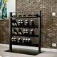 MetaloPro Piemont Suport Sticle Vin 45 Sticle 110x100x60 cm Design Industrial Metal Negru
