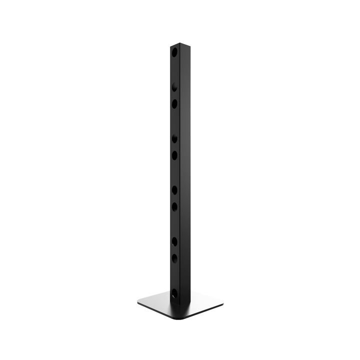 MetaloPro Stellen Suport Metalic pentru 10 Sticle de Vin, Raft Depozitare Verticala 100x26x26 cm, Design Minimalist Negru