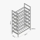 MetaloPro Jerez Suport Sticle Vin 42 Sticle, Raft Metalic Robust 95x60x30 cm, Montaj Simplu Pentru Bucatarie, Pivnita, Bar, Negru