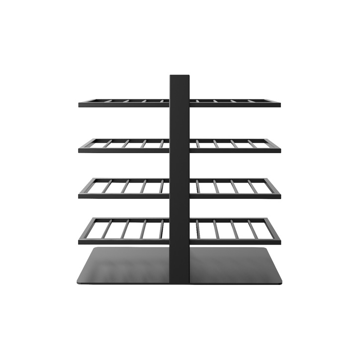 MetaloPro Corse Raft Vinuri 40 Sticle 80x80x30 cm Design Industrial Elegant Metal Negru