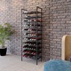 MetaloPro Jerez Rastel Metalic pentru 77 Sticle de Vin, Suport Podea 170x60x30 cm, Depozitare Orizontala, Design Industrial Modern, Negru Mat