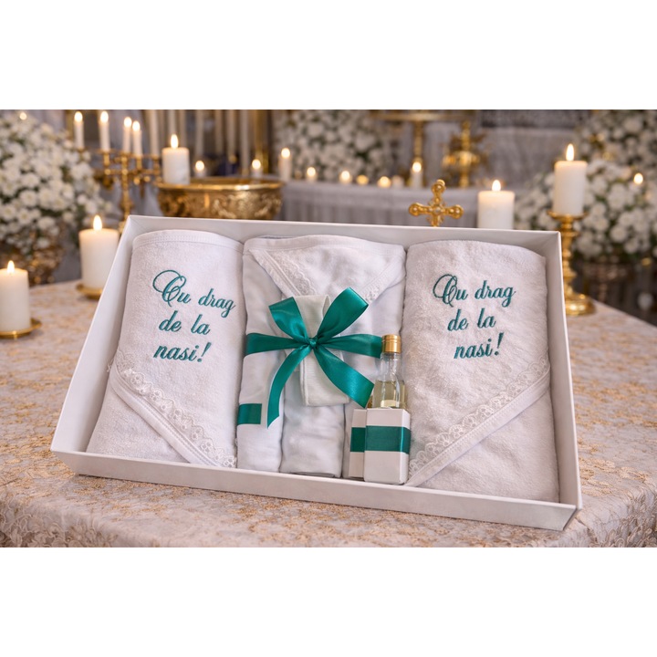 Trusou Complet Botez 8 Piese FL 40x25cm