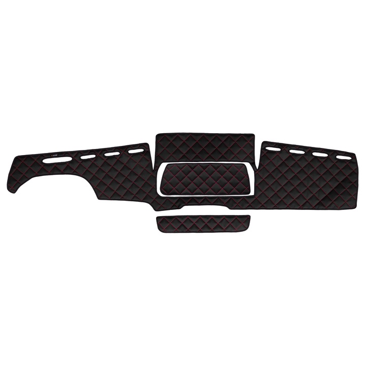 Camion Husa bord, F-CORE, pentru MAN TGX 01.07-03.20, Negru/Rosu