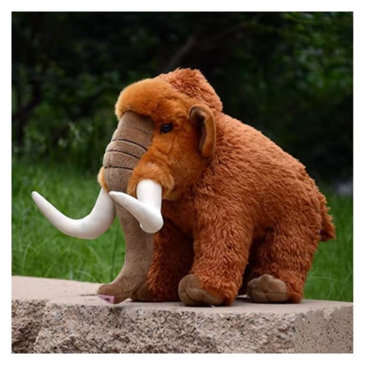 Jucarie de Plus Mamut Gigant Epoca de Gheata, 45 cm, Animal Pufos si Realist cu Colti Mari, Plus Moale pentru Copii