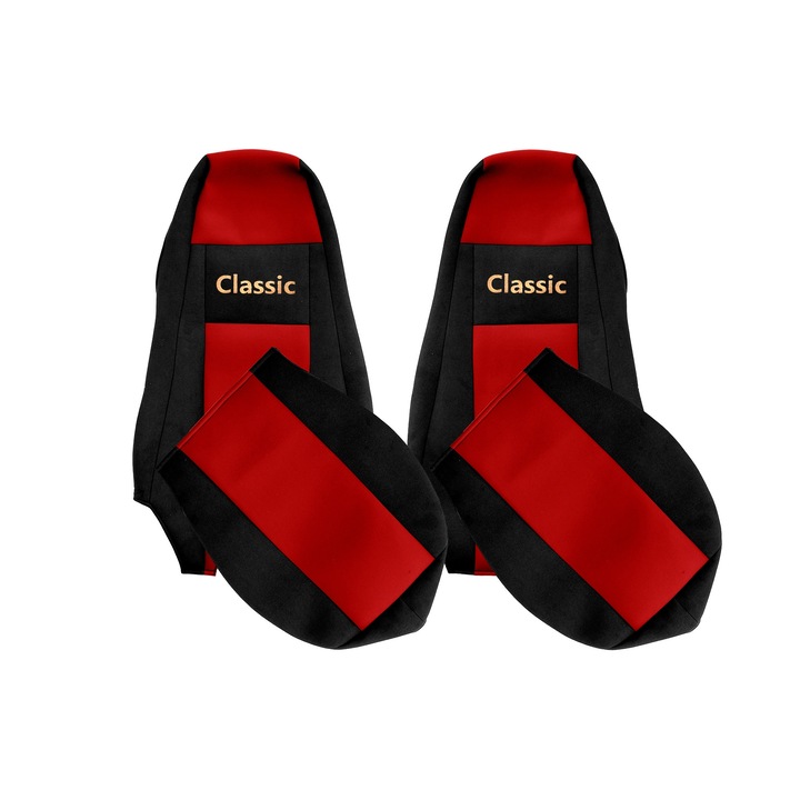 Camion Huse scaune, F-CORE, pentru SCANIA R P G 01.05-12.16, Sofer integrat, Pasager integrat, Rosu