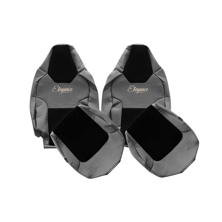 Camion Huse scaune, F-CORE, pentru MAN TGX TGS TGM TGL 03.21-, Cu centura sofer, Cu centura pasager, Gri