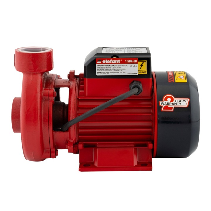 Pompa de suprafata ZEP ELF 1.5DK-20 1100W, debit 180L/min, 16m inaltime, 7m aspiratie, 1 1/2”, 2850rpm, fonta