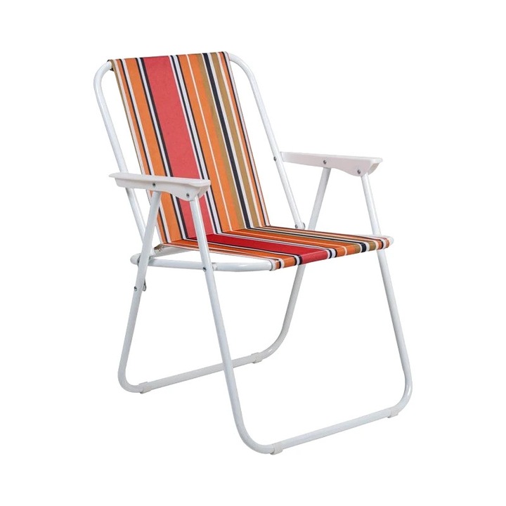 Scaun pliabil plaja si camping, metalic, usor, compact, 58x52x73 cm, maxim 80 kg
