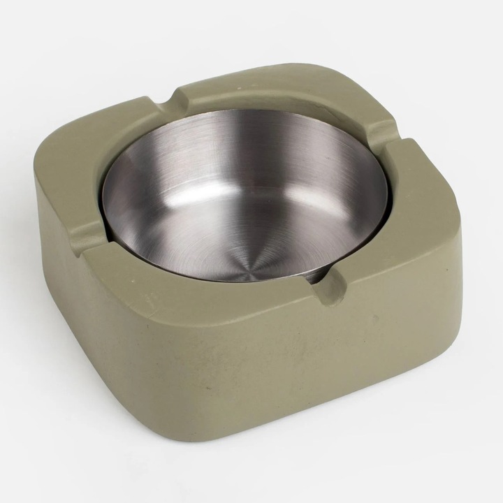 Scrumieră pătrată ciment khaki 10x6x4cm